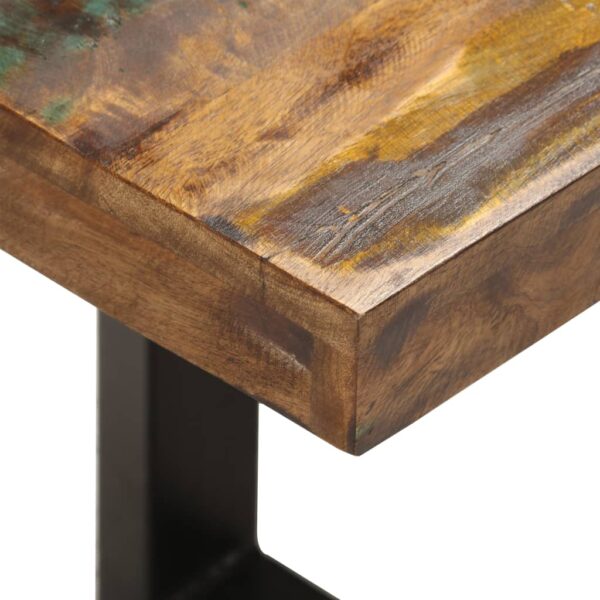 vidaXL Bench 43.3" Solid Reclaimed Wood and Steel - Image 4