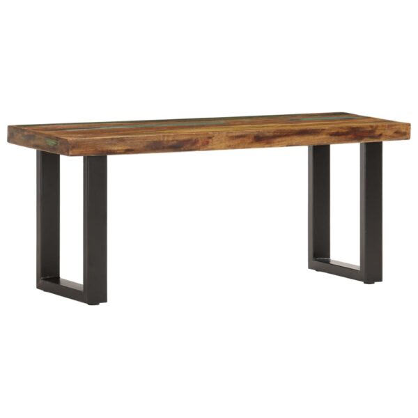 vidaXL Bench 43.3" Solid Reclaimed Wood and Steel - Image 8