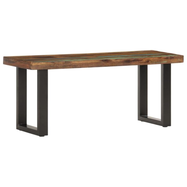 vidaXL Bench 43.3" Solid Reclaimed Wood and Steel - Image 10