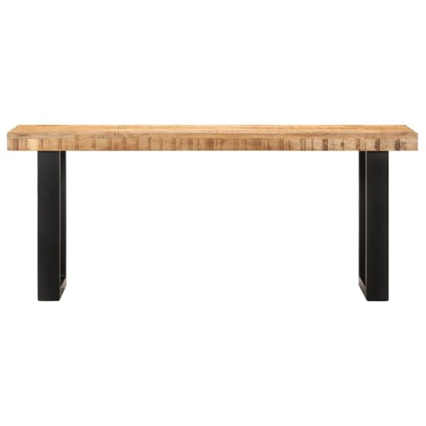 vidaXL Bench 43.3" Solid Rough Mango Wood and Steel - Image 2