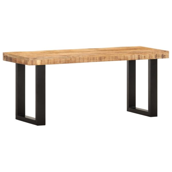 vidaXL Bench 43.3" Solid Rough Mango Wood and Steel - Image 11