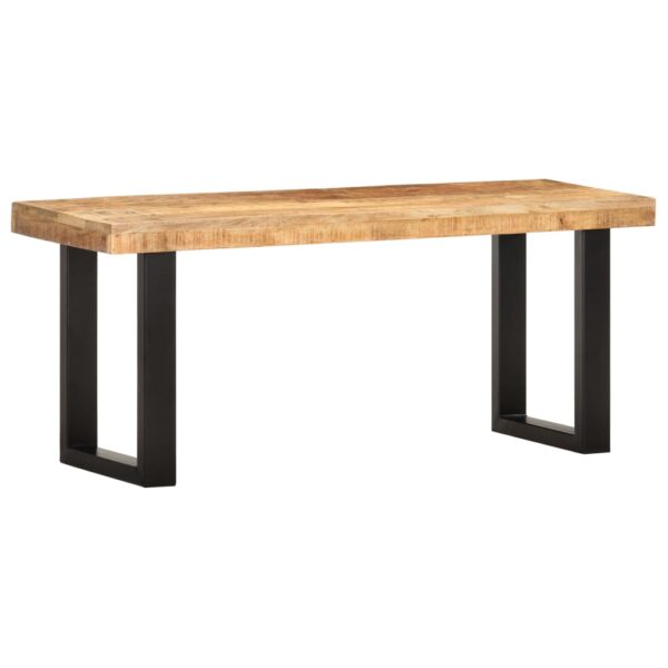 vidaXL Bench 43.3" Solid Rough Mango Wood and Steel - Image 8