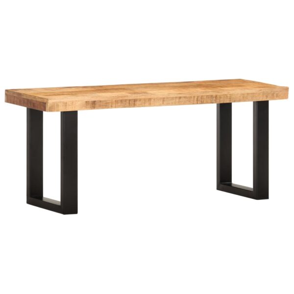 vidaXL Bench 43.3" Solid Rough Mango Wood and Steel - Image 10