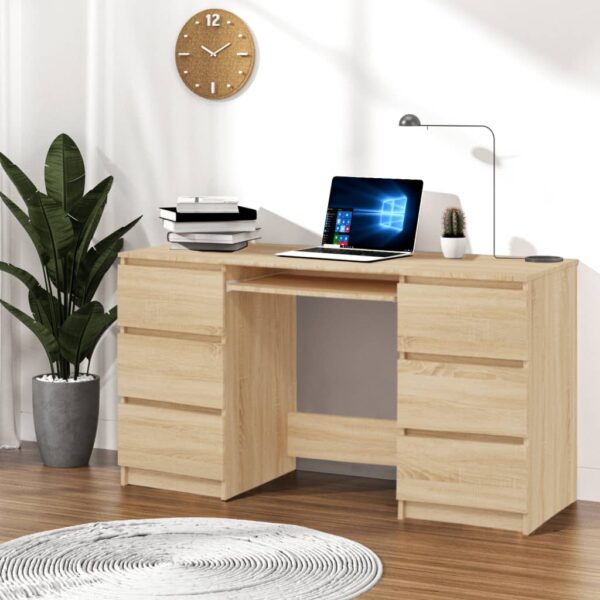 vidaXL Writing Desk Sonoma Oak 55.1"x19.7"x30.3" Engineered Wood