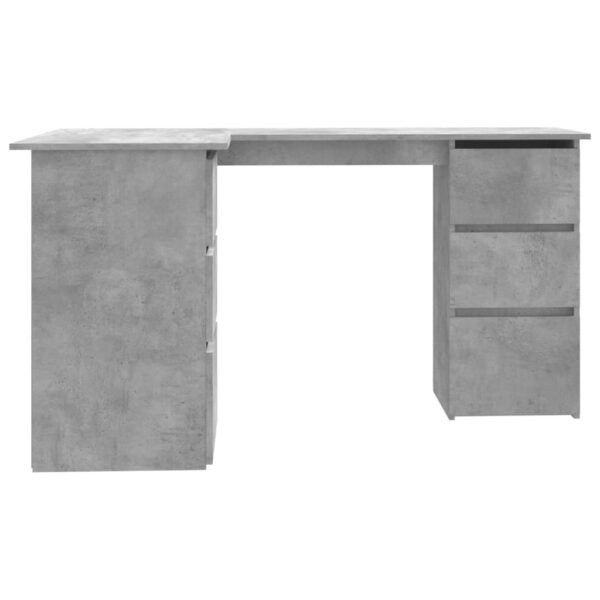 vidaXL Corner Desk Concrete Gray 57.1"x39.4"x29.9" Engineered Wood - Image 5