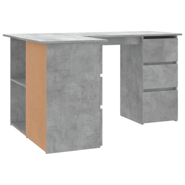 vidaXL Corner Desk Concrete Gray 57.1"x39.4"x29.9" Engineered Wood - Image 6