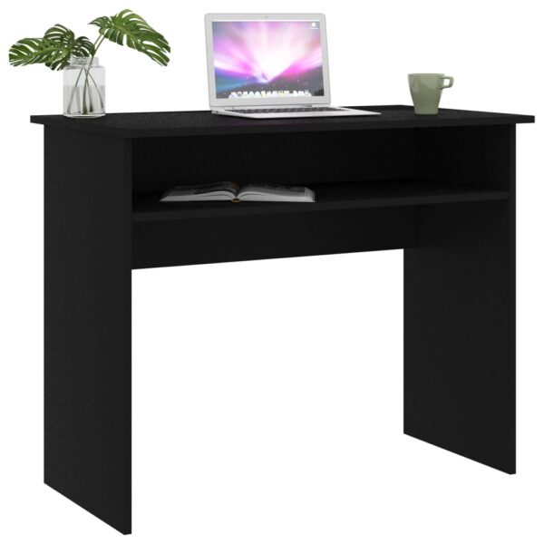 vidaXL Desk Black 35.4"x19.7"x29.1" Engineered Wood - Image 3