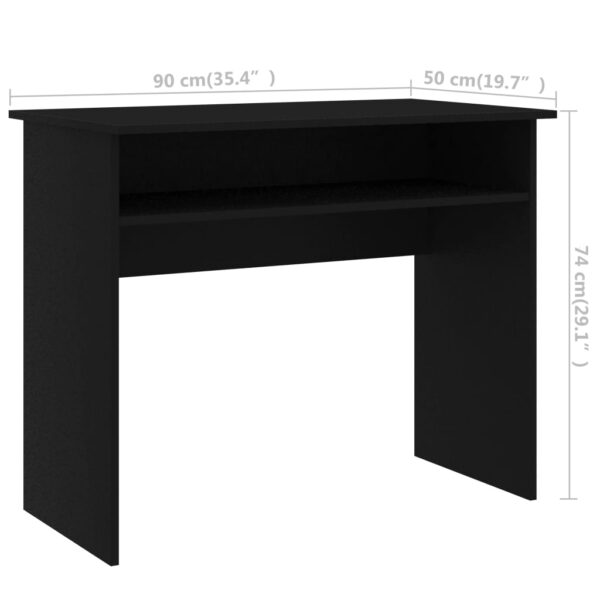 vidaXL Desk Black 35.4"x19.7"x29.1" Engineered Wood - Image 6