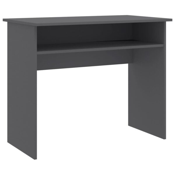 vidaXL Desk Gray 35.4"x19.7"x29.1" Engineered Wood - Image 2