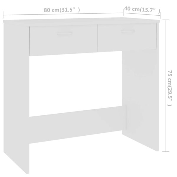 vidaXL Desk White 31.5"x15.7"x29.5" Engineered Wood - Image 6