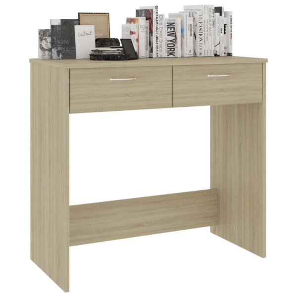 vidaXL Desk Sonoma Oak 31.5"x15.7"x29.5" Engineered Wood - Image 5