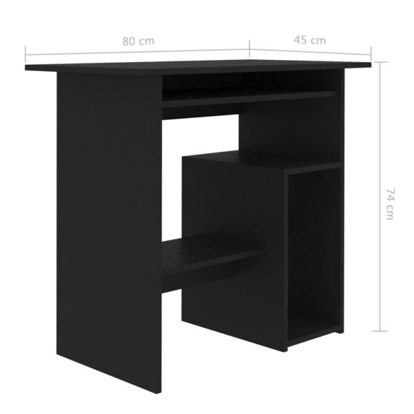 vidaXL Desk Black 31.5"x17.7"x29.1" Engineered Wood - Image 7