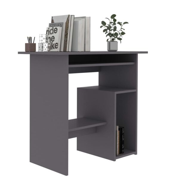 vidaXL Desk Gray 31.5"x17.7"x29.1" Engineered Wood - Image 3