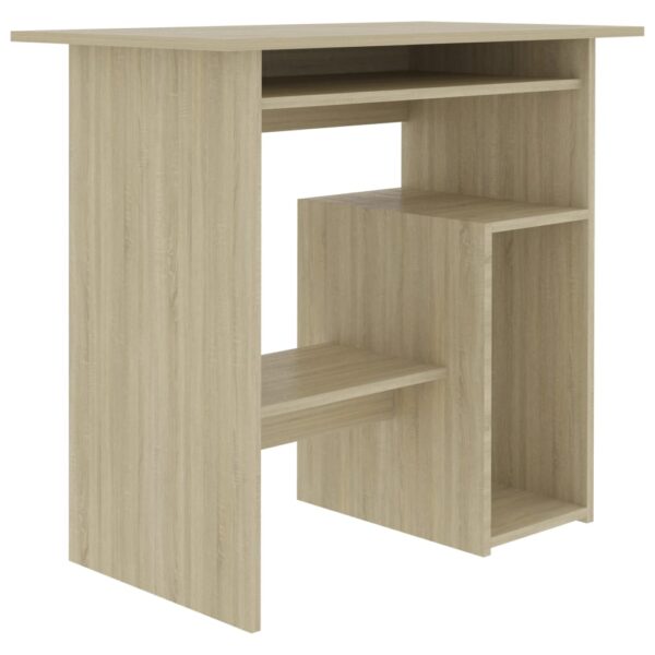 vidaXL Desk Sonoma Oak 31.5"x17.7"x29.1" Engineered Wood - Image 2