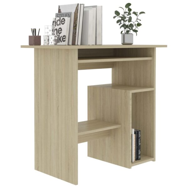 vidaXL Desk Sonoma Oak 31.5"x17.7"x29.1" Engineered Wood - Image 3