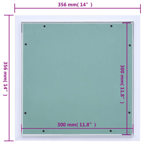 vidaXL Access Panel with Aluminum Frame and Plasterboard 11.8"x11.8" - Image 9