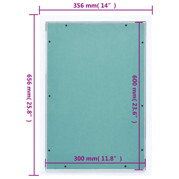 vidaXL Access Panel with Aluminum Frame and Plasterboard 11.8"x23.6" - Image 9