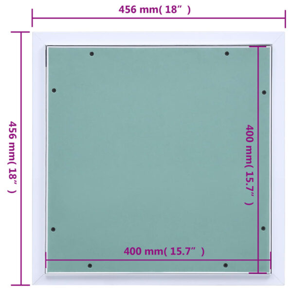 vidaXL Access Panel with Aluminum Frame and Plasterboard 15.7"x15.7" - Image 9