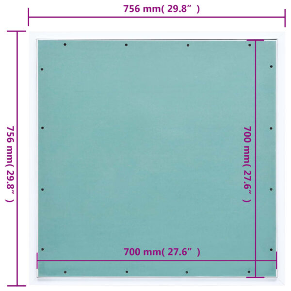 vidaXL Access Panel with Aluminum Frame and Plasterboard 27.6"x27.6" - Image 9