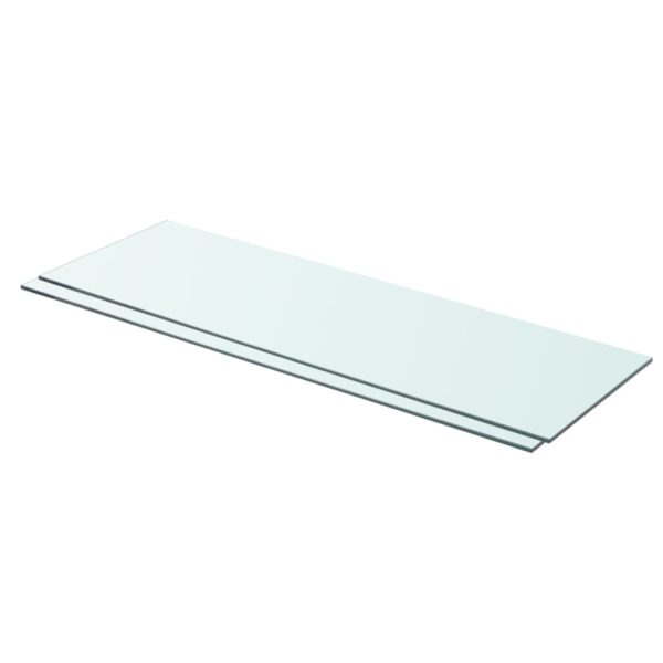 vidaXL Shelves 2 pcs Panel Glass Clear 31.5"x9.8"