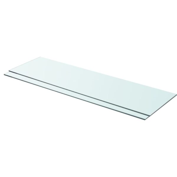 vidaXL Shelves 2 pcs Panel Glass Clear 35.4"x9.8"