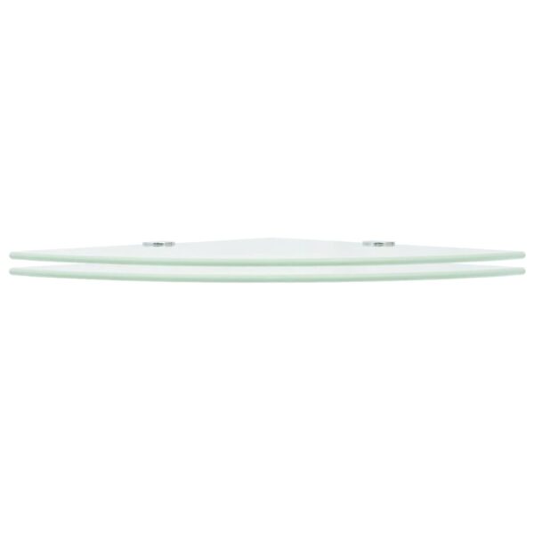 vidaXL Corner Shelves 2 pcs with Chrome Supports Glass White 9.8"x9.8" - Image 2