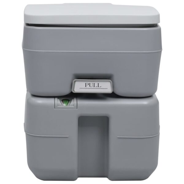 vidaXL Portable Camping Toilet Gray 5.3+2.6 gal - Image 2