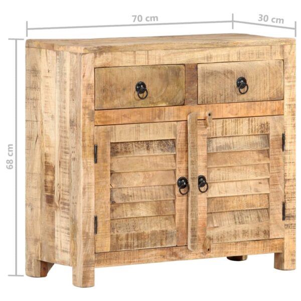 vidaXL Sideboard 27.6"x11.8"x26.8" Solid Wood Mango - Image 9