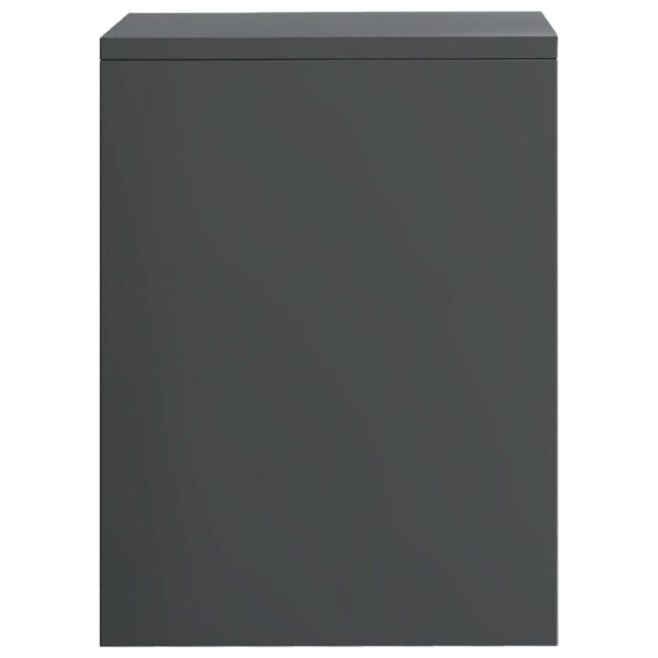 vidaXL Bedside Cabinet High Gloss Gray 15.7"x11.8"x15.7" Engineered Wood - Image 5