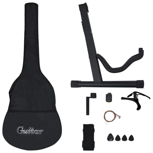 vidaXL 12 Piece Classical Guitar Beginner Set Black 4/4 39" - Image 3