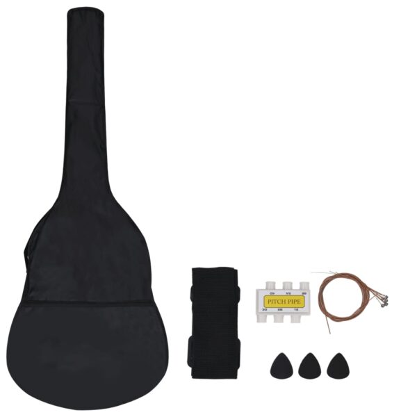 vidaXL 8 Piece Classical Guitar Beginner Set Black 3/4 36" - Image 4