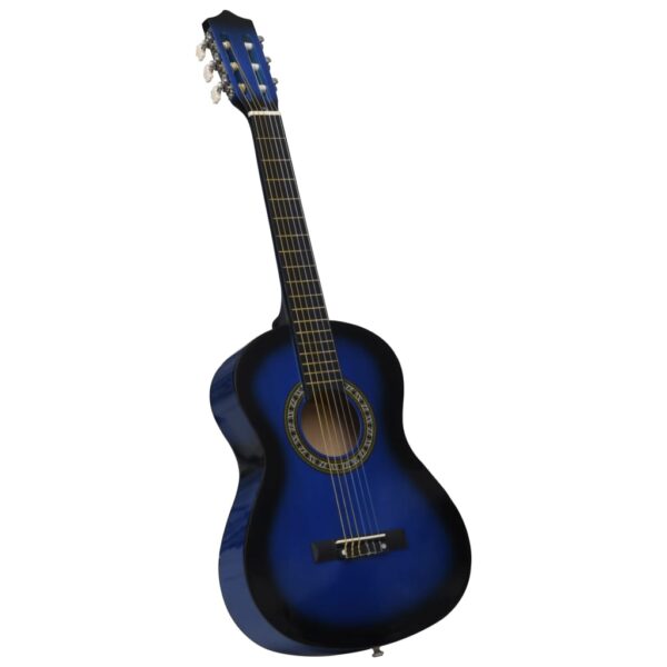 vidaXL 8 Piece Classical Guitar Beginner Set Blue 1/2 34" - Image 5