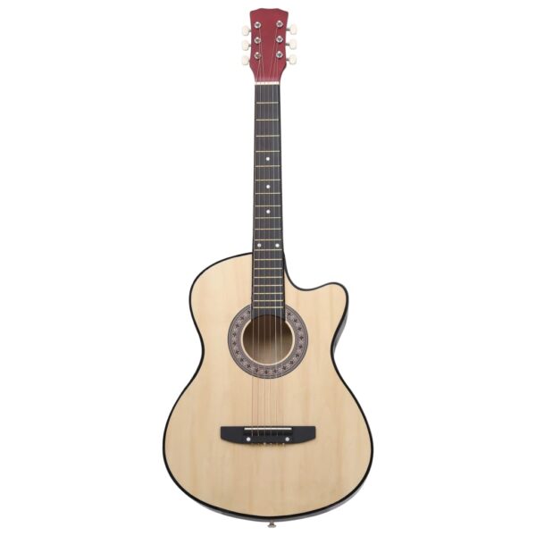 vidaXL Western Acoustic Cutaway Guitar with 6 Strings 38" Basswood - Image 2