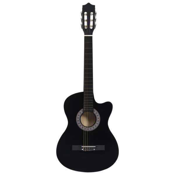 vidaXL Western Classical Cutaway Guitar with 6 Strings Black 38" - Image 2