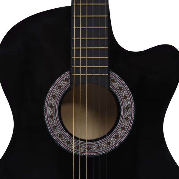 vidaXL Western Classical Cutaway Guitar with 6 Strings Black 38" - Image 5