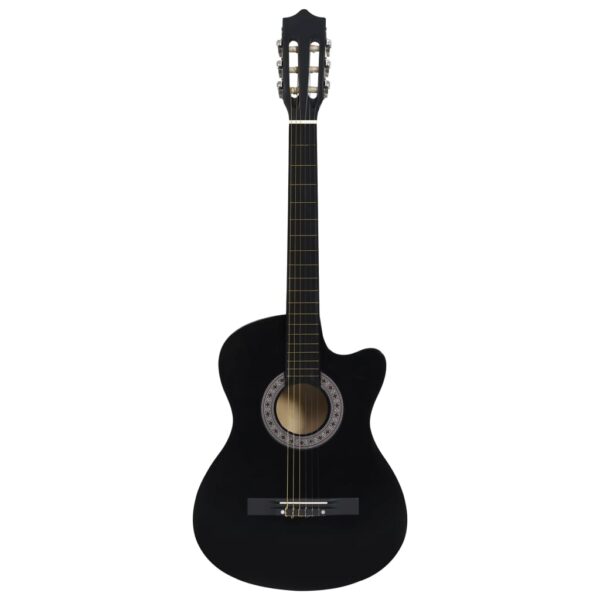 vidaXL 12 Piece Western Classical Guitar Set with 6 Strings Black 38" - Image 7