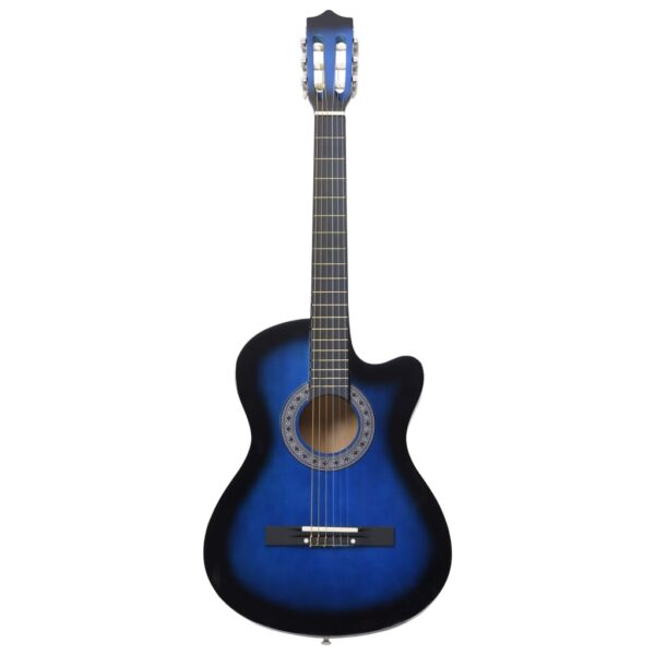 vidaXL Western Classical Cutaway Guitar with 6 Strings Blue Shaded 38" - Image 2