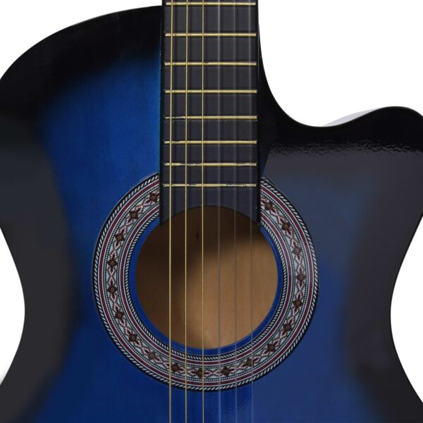 vidaXL Western Classical Cutaway Guitar with 6 Strings Blue Shaded 38" - Image 5