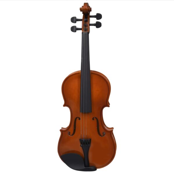 vidaXL Violin Full Set with Bow and Chin Rest Dark Wood 4/4 - Image 4