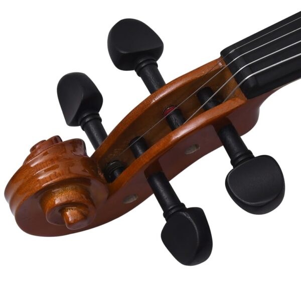 vidaXL Violin Full Set with Bow and Chin Rest Dark Wood 4/4 - Image 6