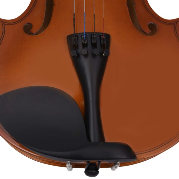 vidaXL Violin Full Set with Bow and Chin Rest Dark Wood 4/4 - Image 7