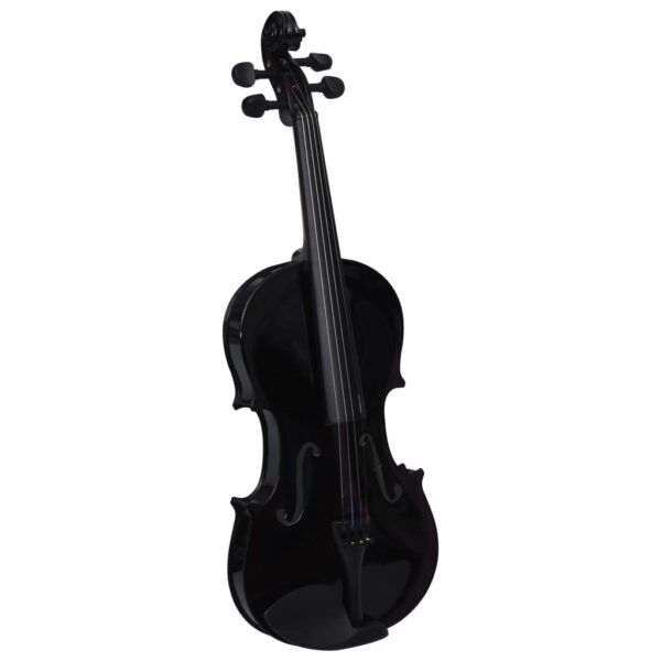 vidaXL Violin Full Set with Bow and Chin Rest Black 4/4 - Image 3