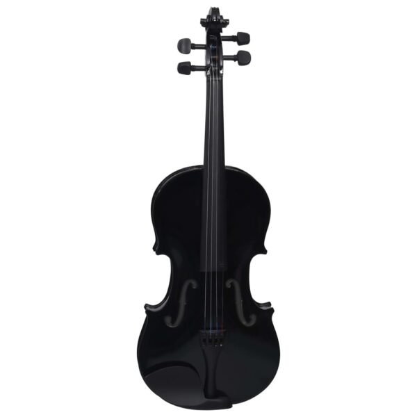 vidaXL Violin Full Set with Bow and Chin Rest Black 4/4 - Image 4