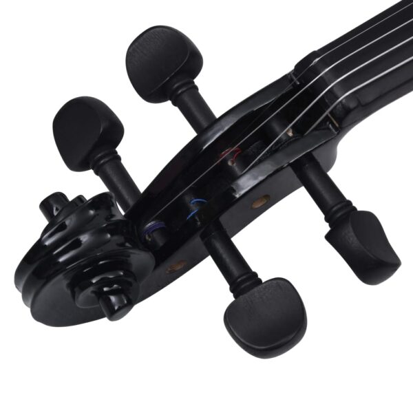 vidaXL Violin Full Set with Bow and Chin Rest Black 4/4 - Image 6