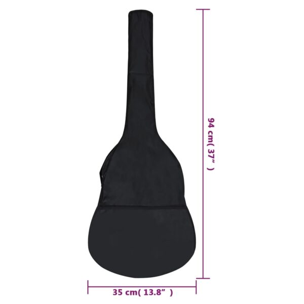 vidaXL Guitar Bag for 3/4 Classical Guitar Black 37"x13.8" Fabric - Image 8