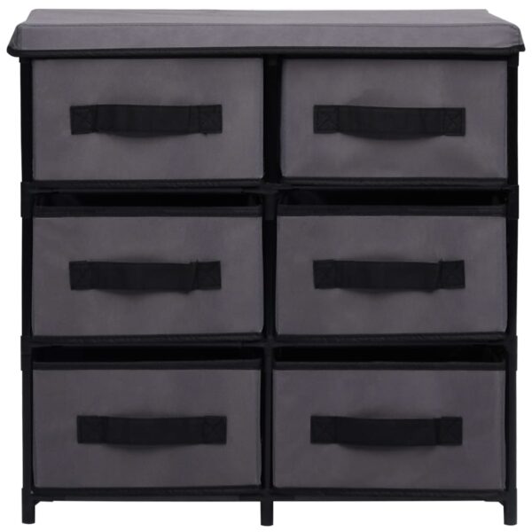 vidaXL Storage Cabinet with 6 Drawers 21.7"x11.4"x21.7" Gray Steel - Image 3