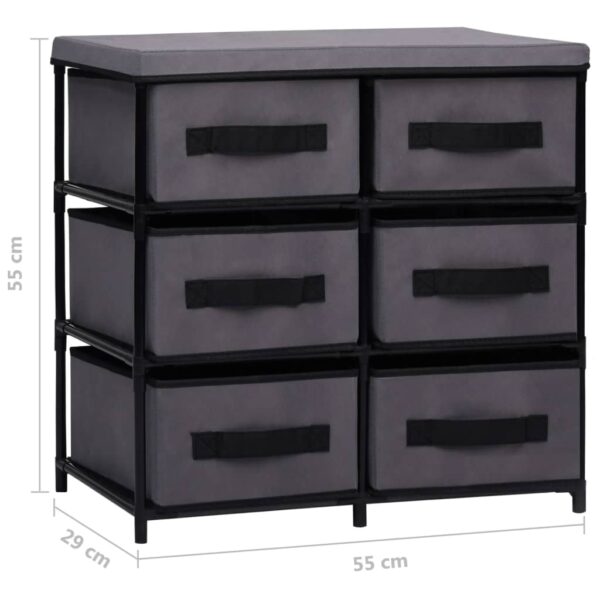 vidaXL Storage Cabinet with 6 Drawers 21.7"x11.4"x21.7" Gray Steel - Image 10