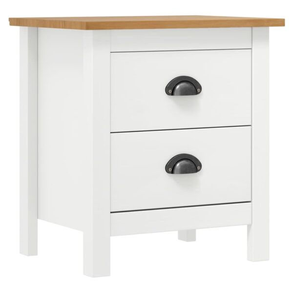 vidaXL Bedside Cabinet Hill White 18.1"x13.8"x19.5" Solid Pine Wood