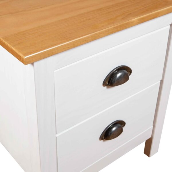 vidaXL Bedside Cabinet Hill White 18.1"x13.8"x19.5" Solid Pine Wood - Image 6