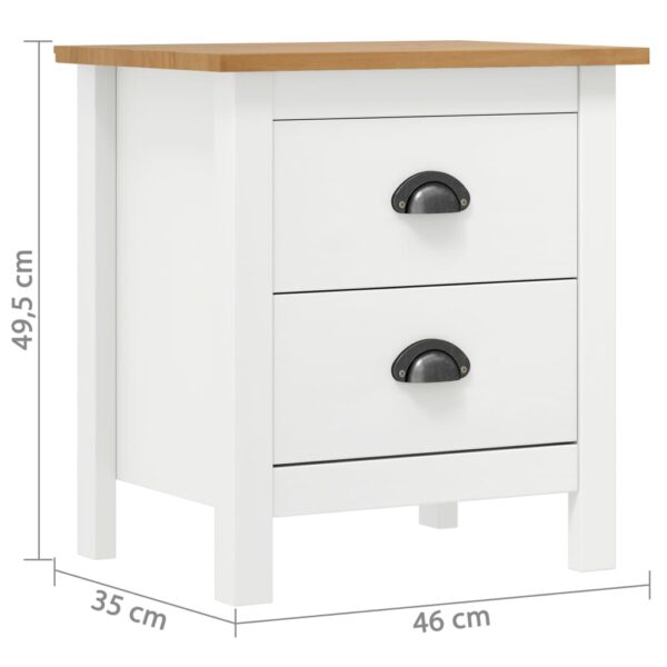 vidaXL Bedside Cabinet Hill White 18.1"x13.8"x19.5" Solid Pine Wood - Image 7